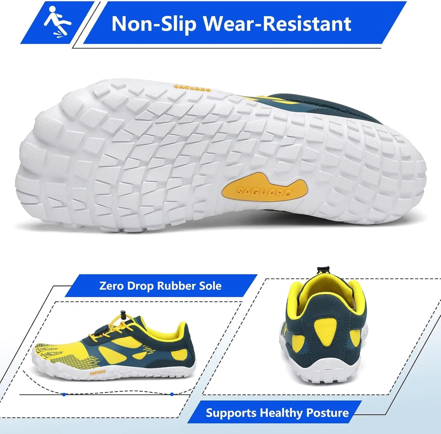 SAGUARO Womens Mens Barefoot Shoes Minimalist Trail Runner Wide Toe Box Zero Drop Outdoor Cross Training Shoe