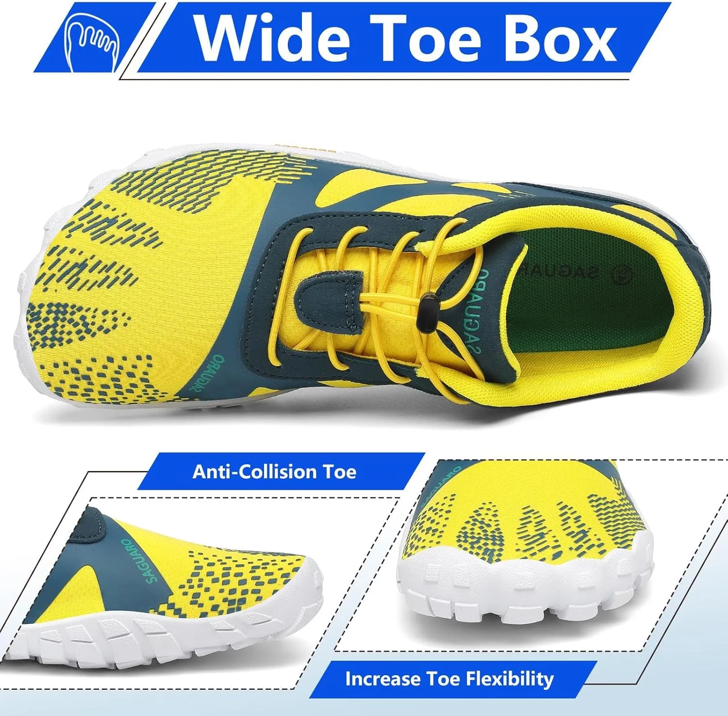 SAGUARO Womens Mens Barefoot Shoes Minimalist Trail Runner Wide Toe Box Zero Drop Outdoor Cross Training Shoe