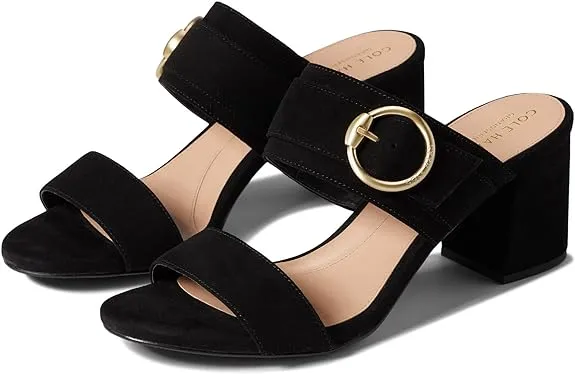 Sandals Toe Block Wide array Rounded Cole Buckle Heeled Black Haan Suede Alina Wholesale prices On Open Slip