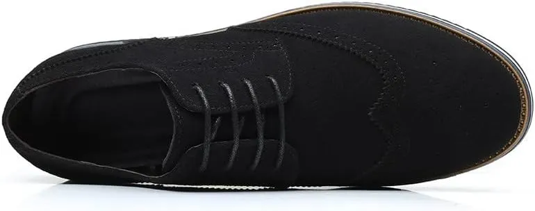 Santimon Men's Wingtip Oxfords Business Casual Dress Shoes Classic Formal Derby Sneaker Shoes