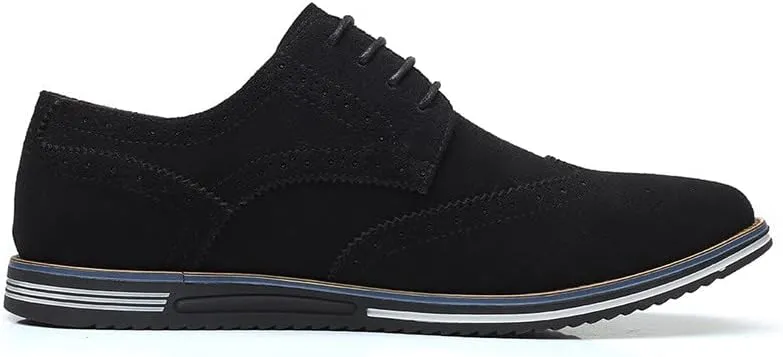 Santimon Men's Wingtip Oxfords Business Casual Dress Shoes Classic Formal Derby Sneaker Shoes