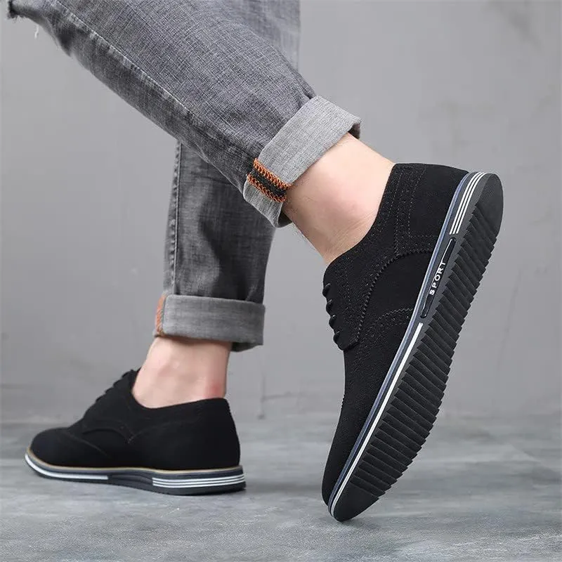 Santimon Men's Wingtip Oxfords Business Casual Dress Shoes Classic Formal Derby Sneaker Shoes