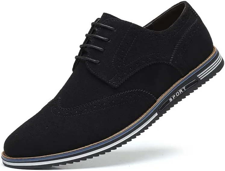 Santimon Men's Wingtip Oxfords Business Casual Dress Shoes Classic Formal Derby Sneaker Shoes