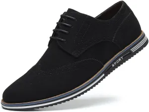 Santimon Men's Wingtip Oxfords Business Casual Dress Shoes Classic Formal Derby Sneaker Shoes