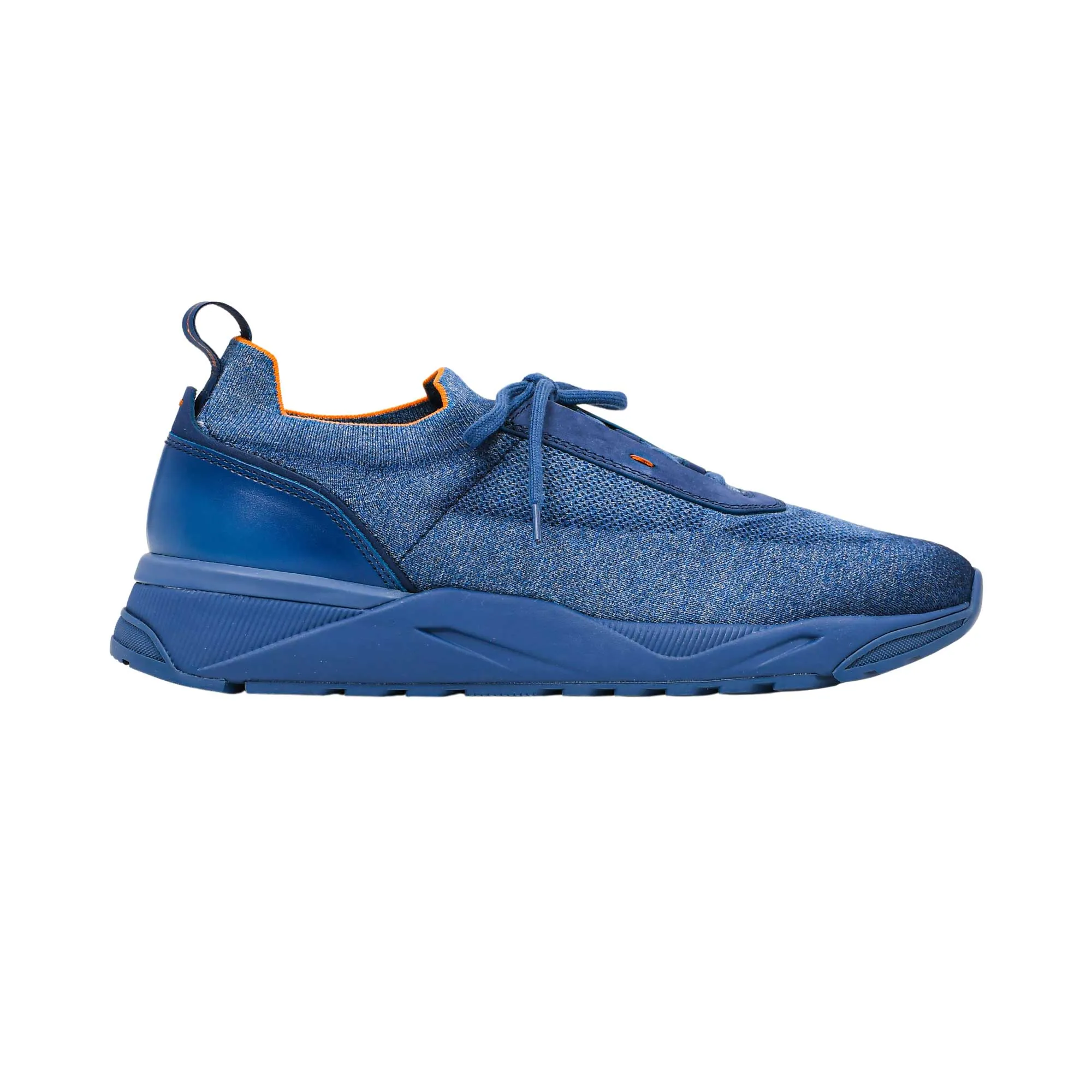 Santoni Men's Knit Blue Sneaker