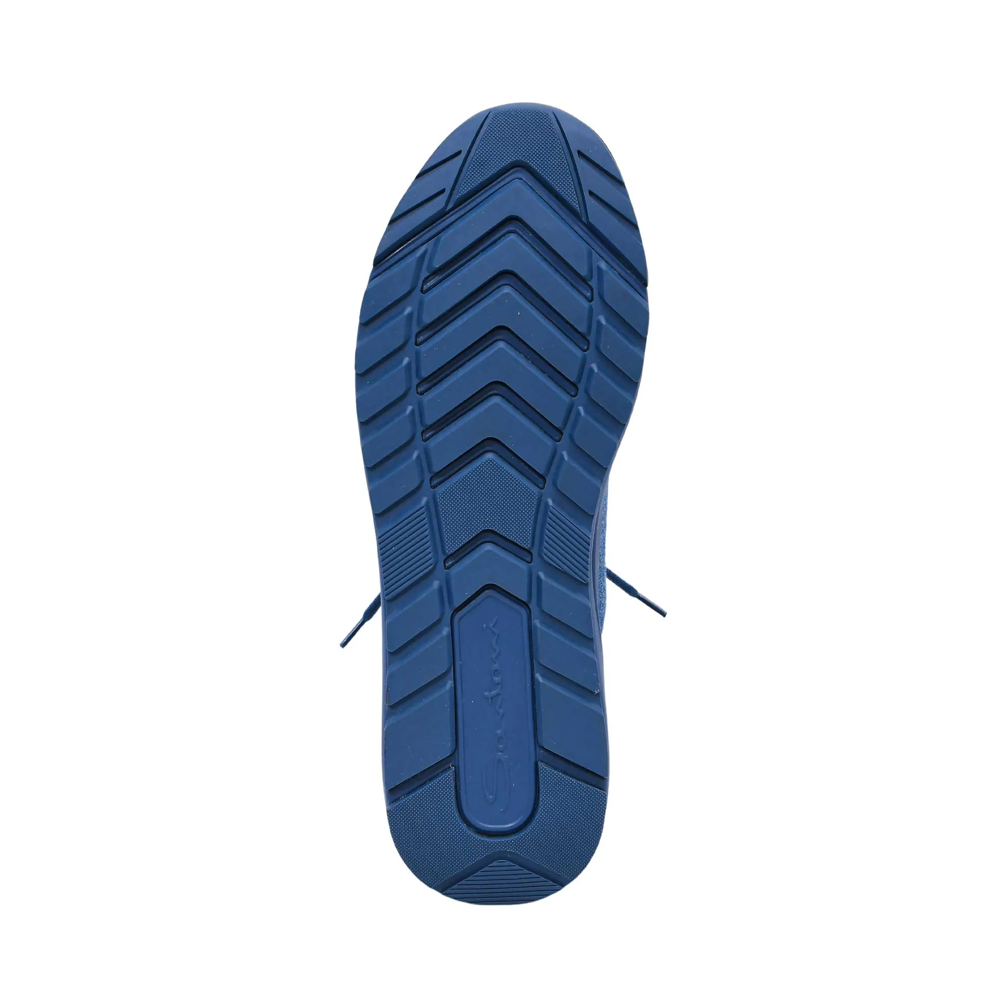 Santoni Men's Knit Blue Sneaker