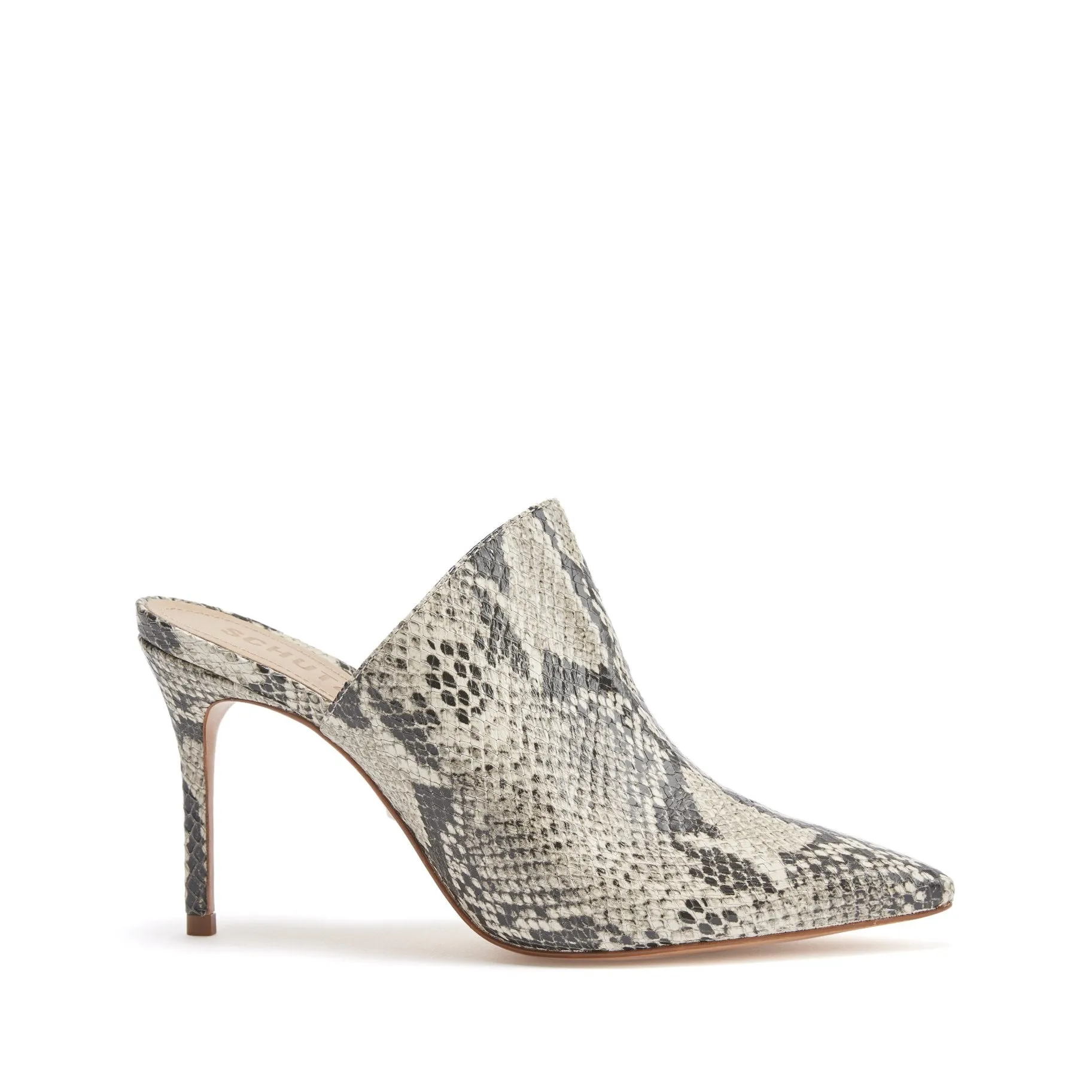 Schutz Toe Pointed Leather Snake Bardot Natural Mule Huge offer Mule On Slip Artistic Heeled