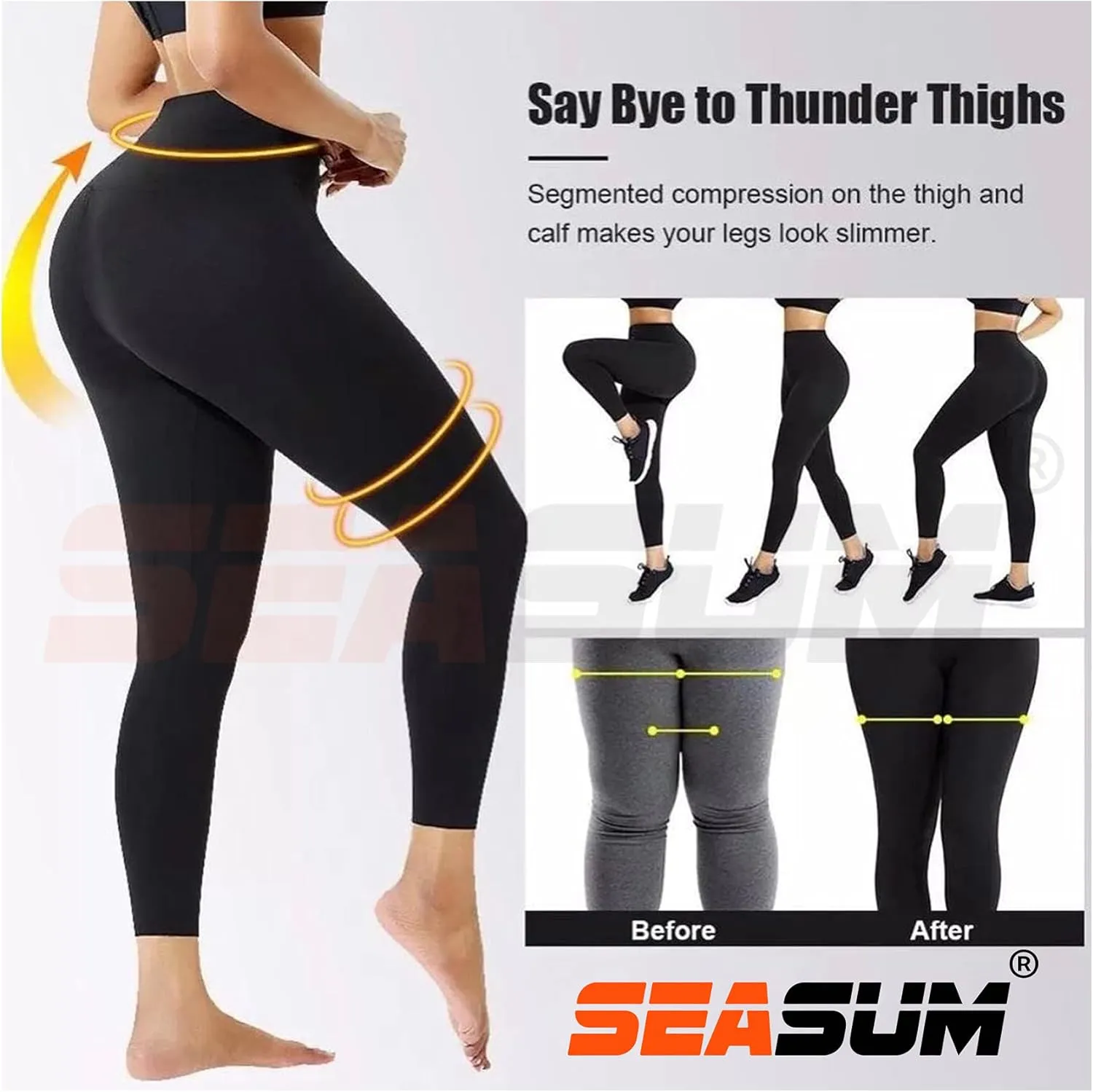 SEASUM High Waisted Yoga Legging with Adjustable Waist Corset Belt Tummy Control Slimming Waist Trainer Pant