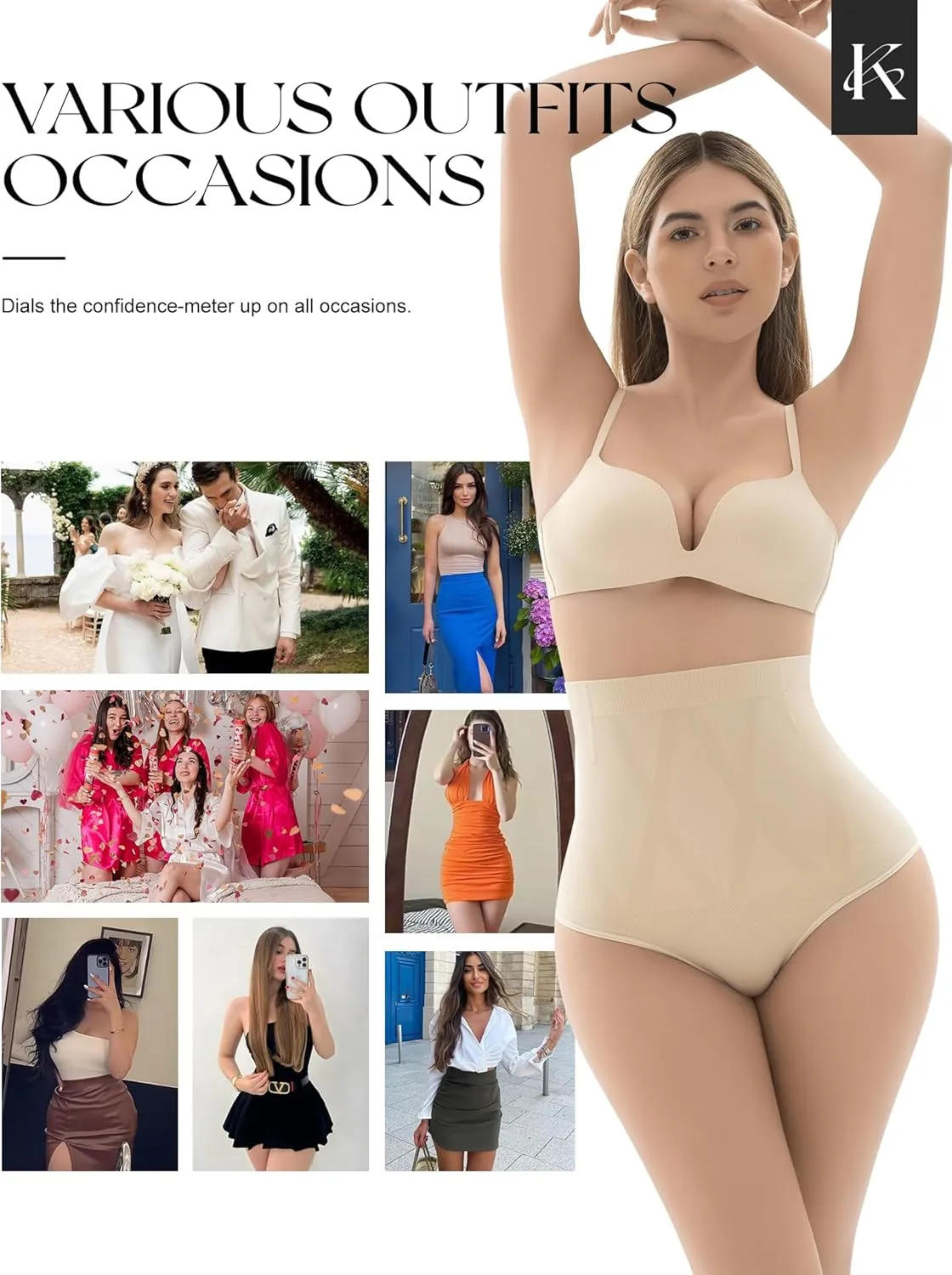 Shapewear for Women Tummy Control Seamless Underwear Panties High Waist Body Shaper Cotton Spanks Girdle Under Dress