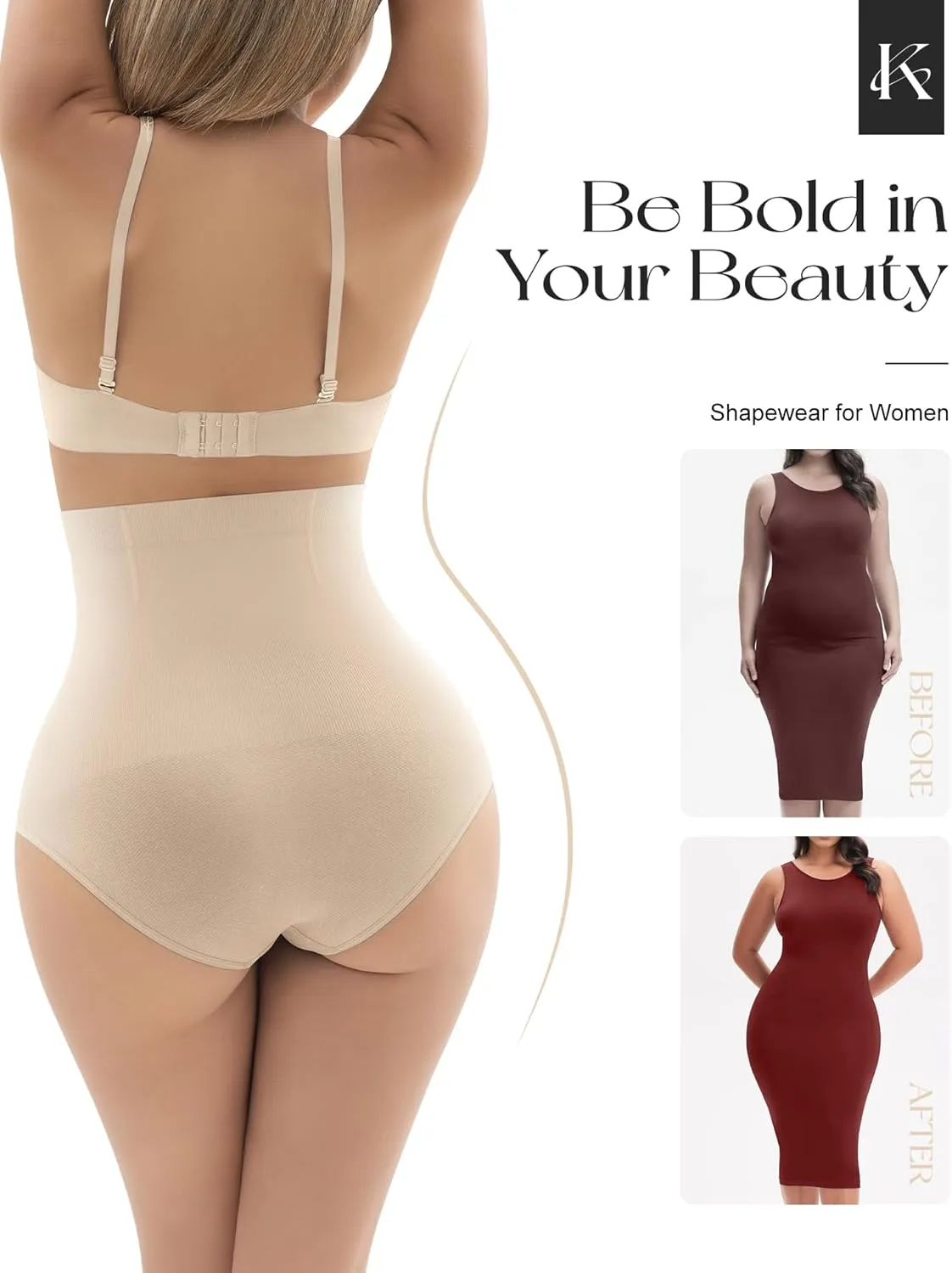 Shapewear for Women Tummy Control Seamless Underwear Panties High Waist Body Shaper Cotton Spanks Girdle Under Dress