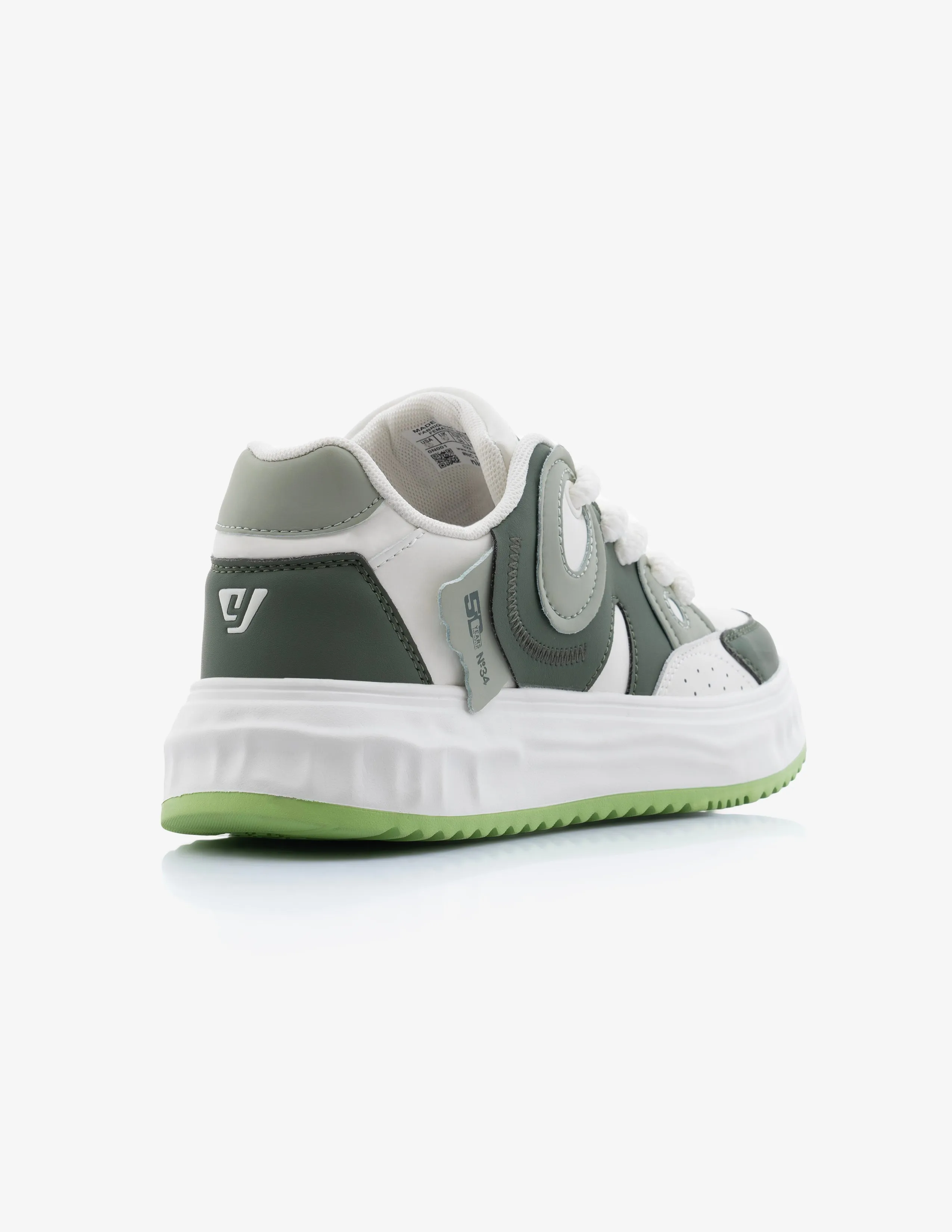 Shark Fury Women's Forest Green Low-Top Designer Sneakers