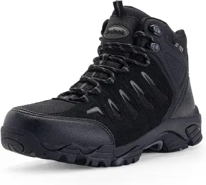 SHULOOK Men's Waterproof Hiking Boots Non-Slip Lightweight Outdoor Mid Top Ankle Boot Breathable Hiker Work Trekking Shoes