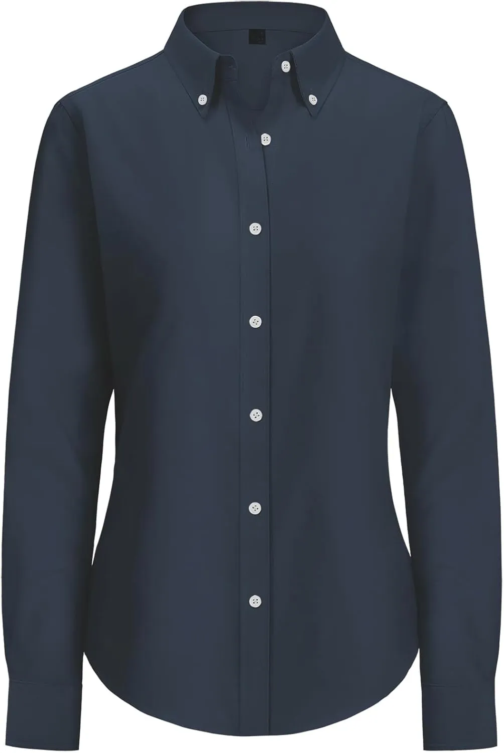 siliteelon Fitted Button Down Shirts for Women Oxford Shirt Cotton Dress Shirts Collared Long Sleeve Wrinkle Free Blouse Tops