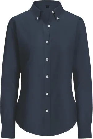 siliteelon Fitted Button Down Shirts for Women Oxford Shirt Cotton Dress Shirts Collared Long Sleeve Wrinkle Free Blouse Tops