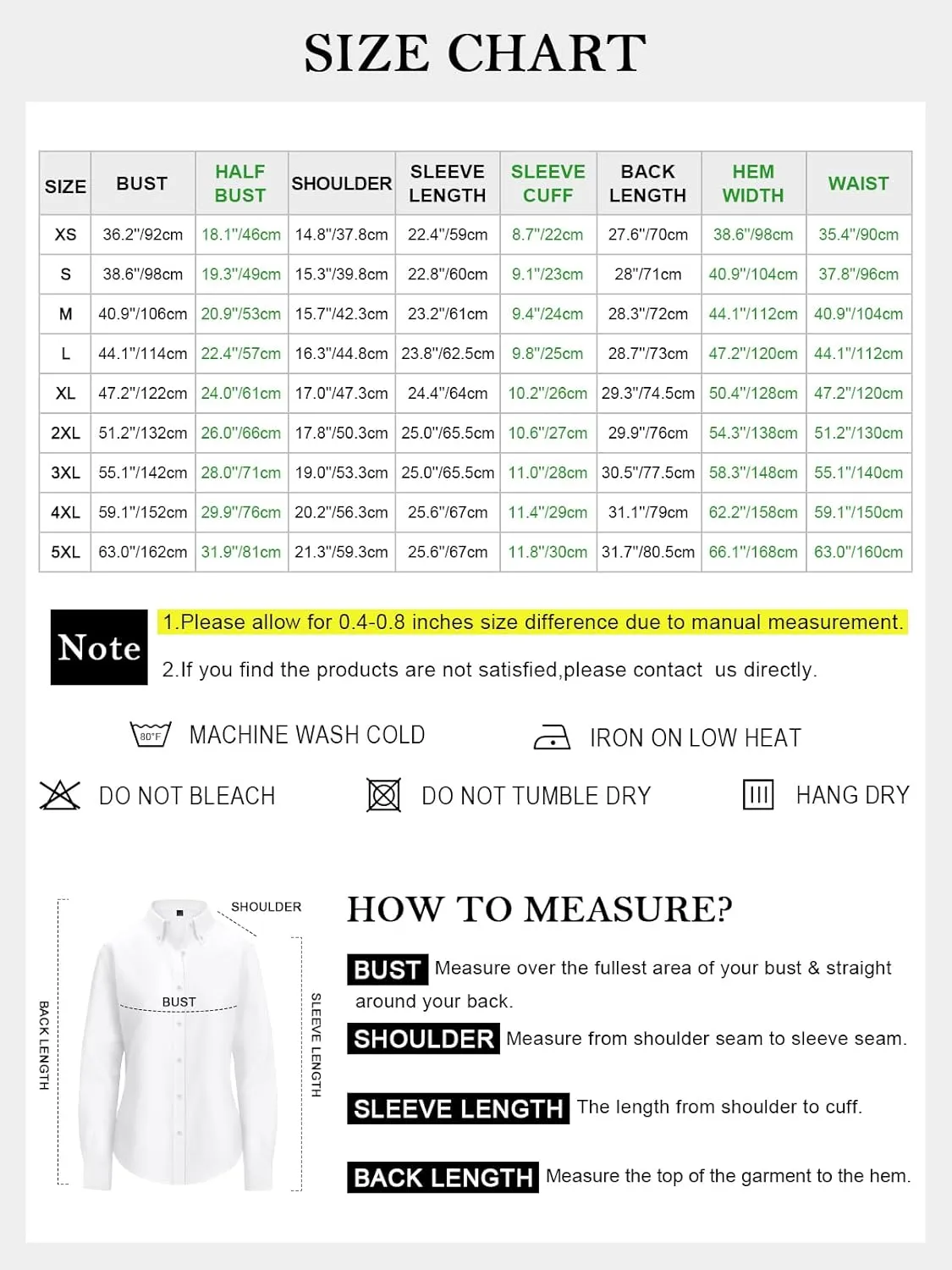 siliteelon Fitted Button Down Shirts for Women Oxford Shirt Cotton Dress Shirts Collared Long Sleeve Wrinkle Free Blouse Tops
