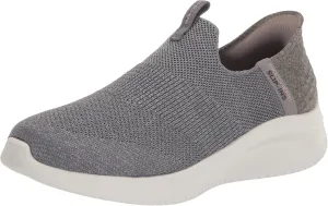 Skechers Women's Hands Free Slip Ins Ultra Flex 3.0 Smooth Step Sneaker, Grey, 6 Wide