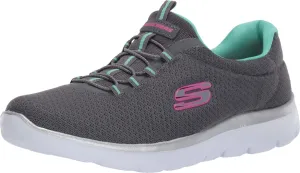 Skechers Women's Summits Sneaker, Charcoal/Green, 6