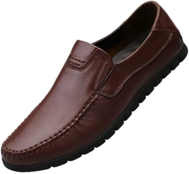Slip On Classic Business Pointed Toe Leather Shoes Men's Luxury Dress Shoes Elegant Wedding Prom Non Slip Oxford Comfortable Stylish Genuine Leather Brogue