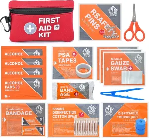 Small First Aid Kit Travel,Emergency Kit for Home Car Accessories Camping Essentials College Dorm Student Red A013