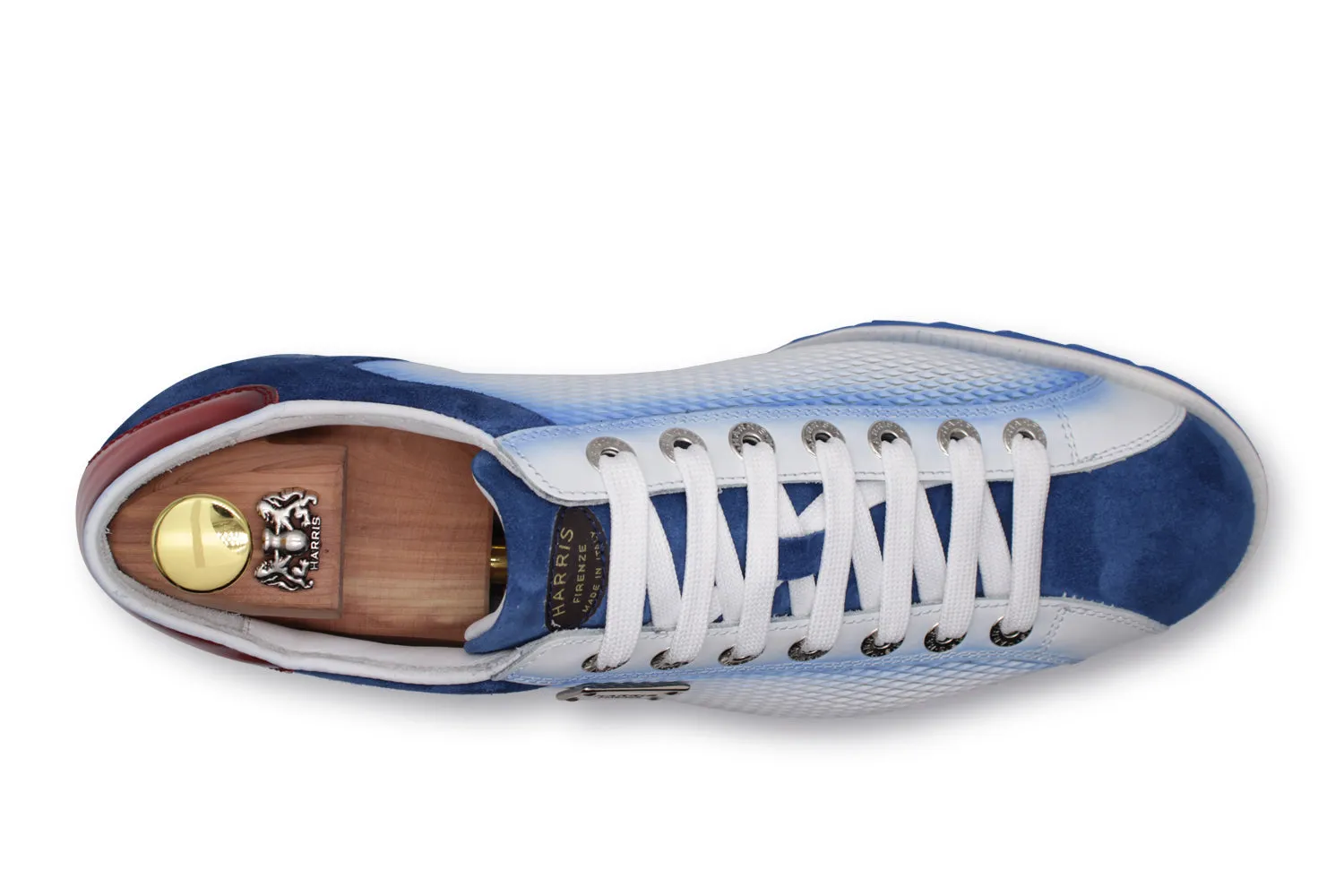Sneakers in suede with perforated details