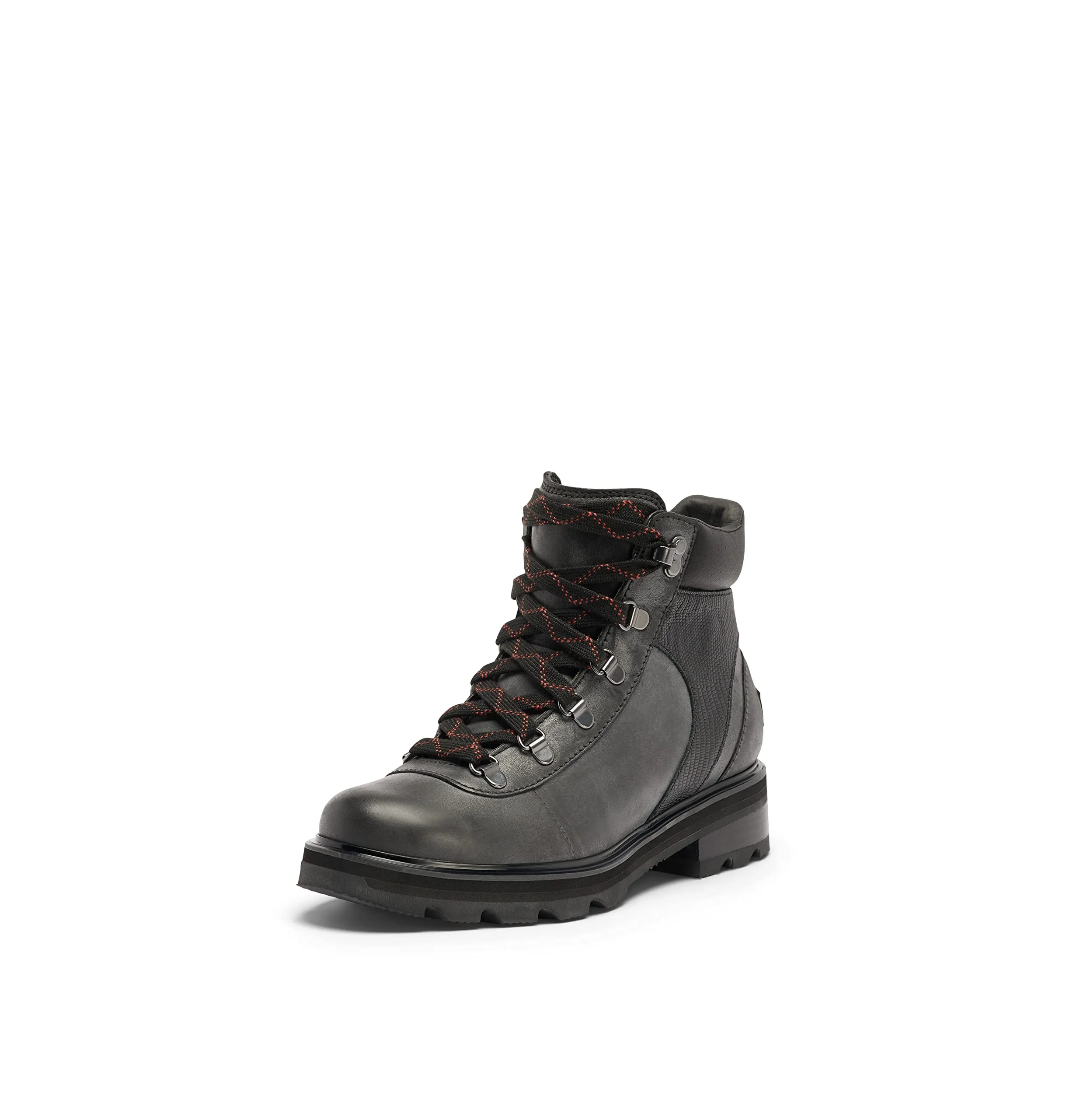 Sorel Women's Lennox Hiker Waterproof Boot - Black, Warp Red - Size 7