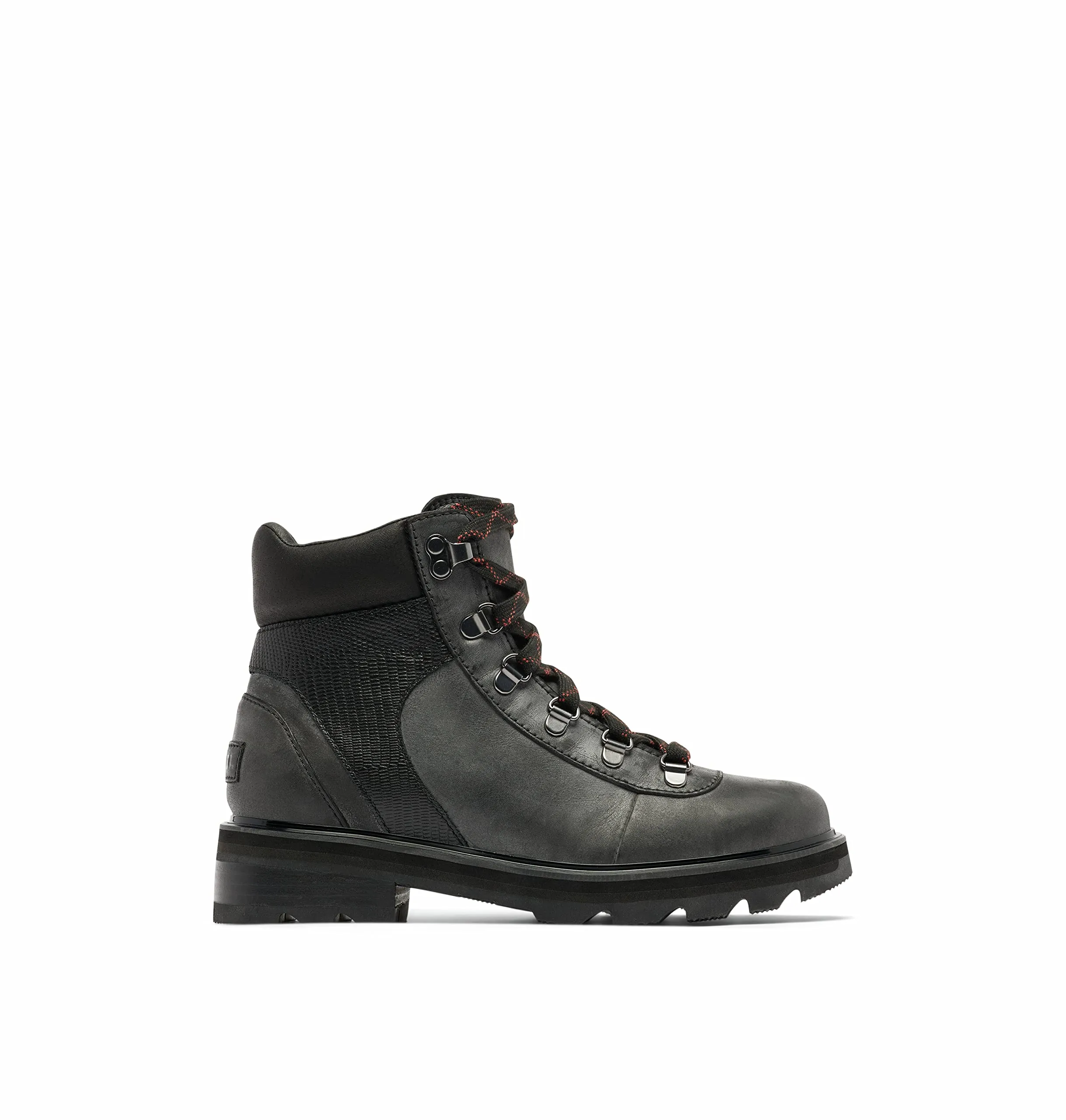 Sorel Women's Lennox Hiker Waterproof Boot - Black, Warp Red - Size 7