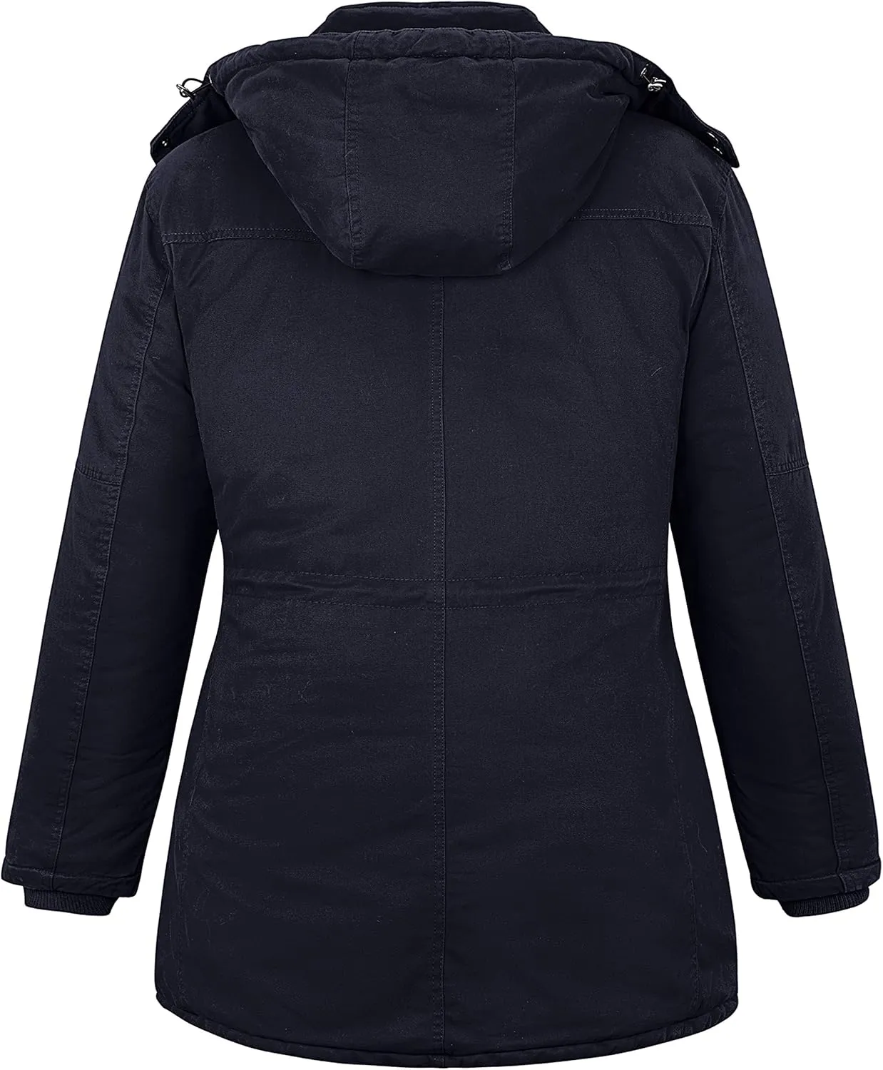 Soularge Women's Winter Plus Size Thickened Cotton Coat with Detachable Hood