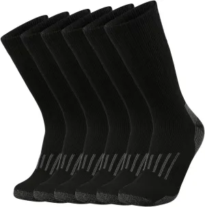 SOX TOWN Men's Merino Wool Cushion Crew Socks Moisture Wicking Control for Outdoor Hiking Work Boot Thermal Warm All Seasons