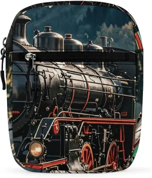 Steam Locomotive Train Oxford Cloth Ammo Crossbody Shoulder Bag Medic Bag Classic Small Messenger Crossbody Bag Unisex Classic Canvas Shoulder Bag for Women, Bookbag for Work