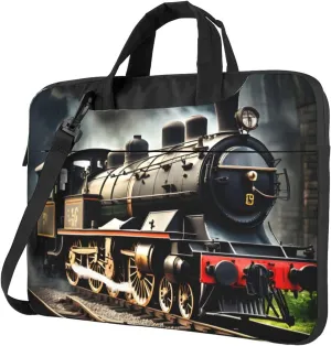 Steam Locomotive Train Print Laptop Bag Laptop Case Shoulder Laptop Bag with Padded Protection Spacious Pockets