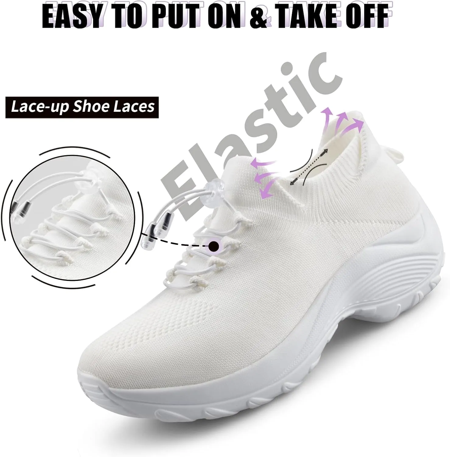 STUNAHOME Orthopedic Sneakers Breathable Women Walking Shoes Slip on Trainers Women's Comfortable Casual Ladies Athletic Shoe Thick Bottom