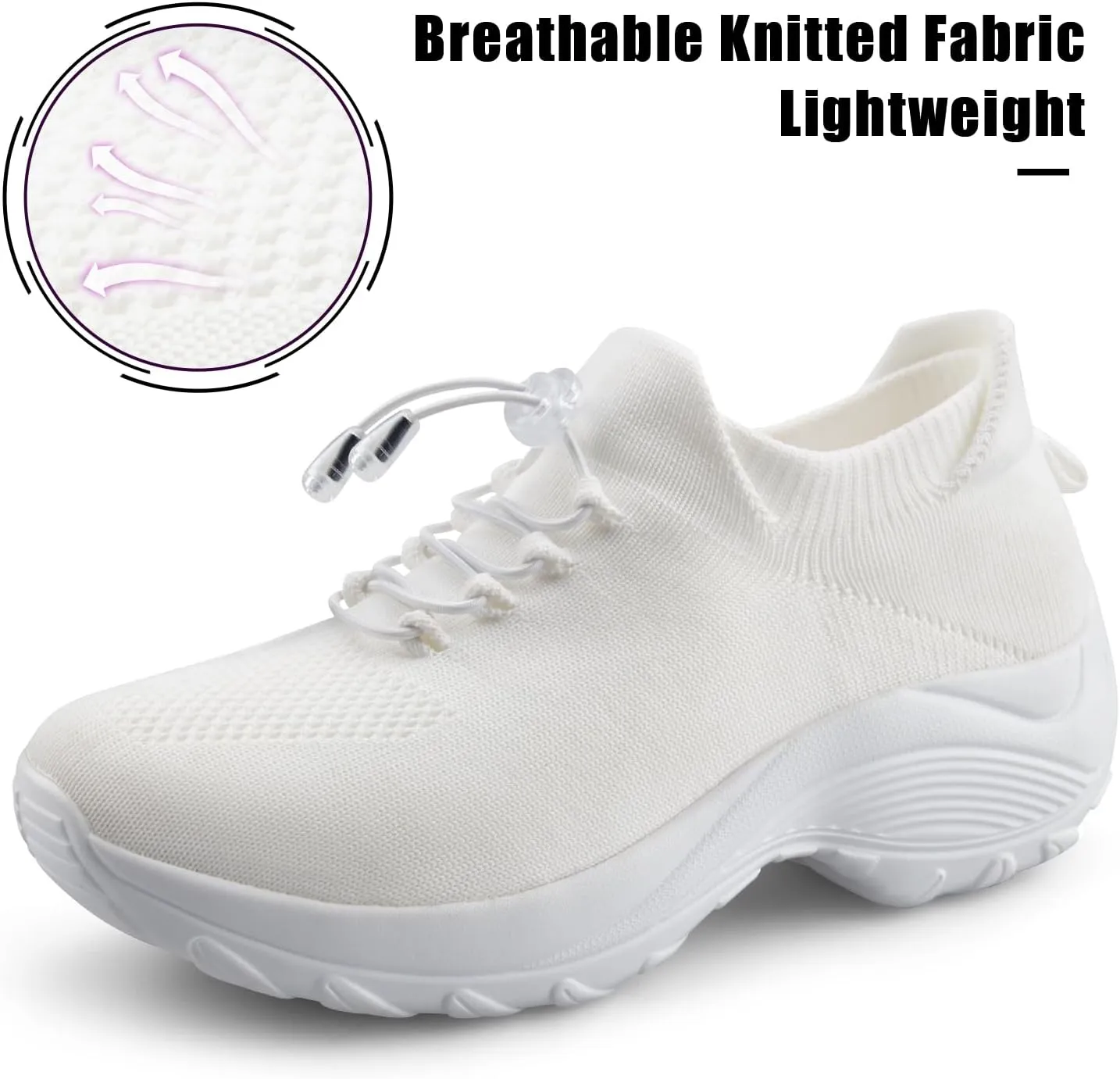 STUNAHOME Orthopedic Sneakers Breathable Women Walking Shoes Slip on Trainers Women's Comfortable Casual Ladies Athletic Shoe Thick Bottom