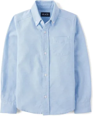 The Children's Place Boys' Long Sleeve Oxford Button Down Shirt