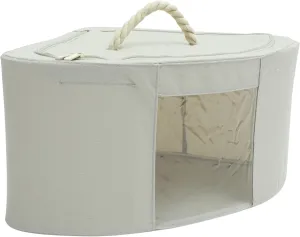 Thickened Waterproof Oxford Cloth Transparent Window Foldable Triangular Home Wall Corner Storage Storage Box [small Size] Elegant Gray Clothing Gadgets Bag Storage Shelves Bracket