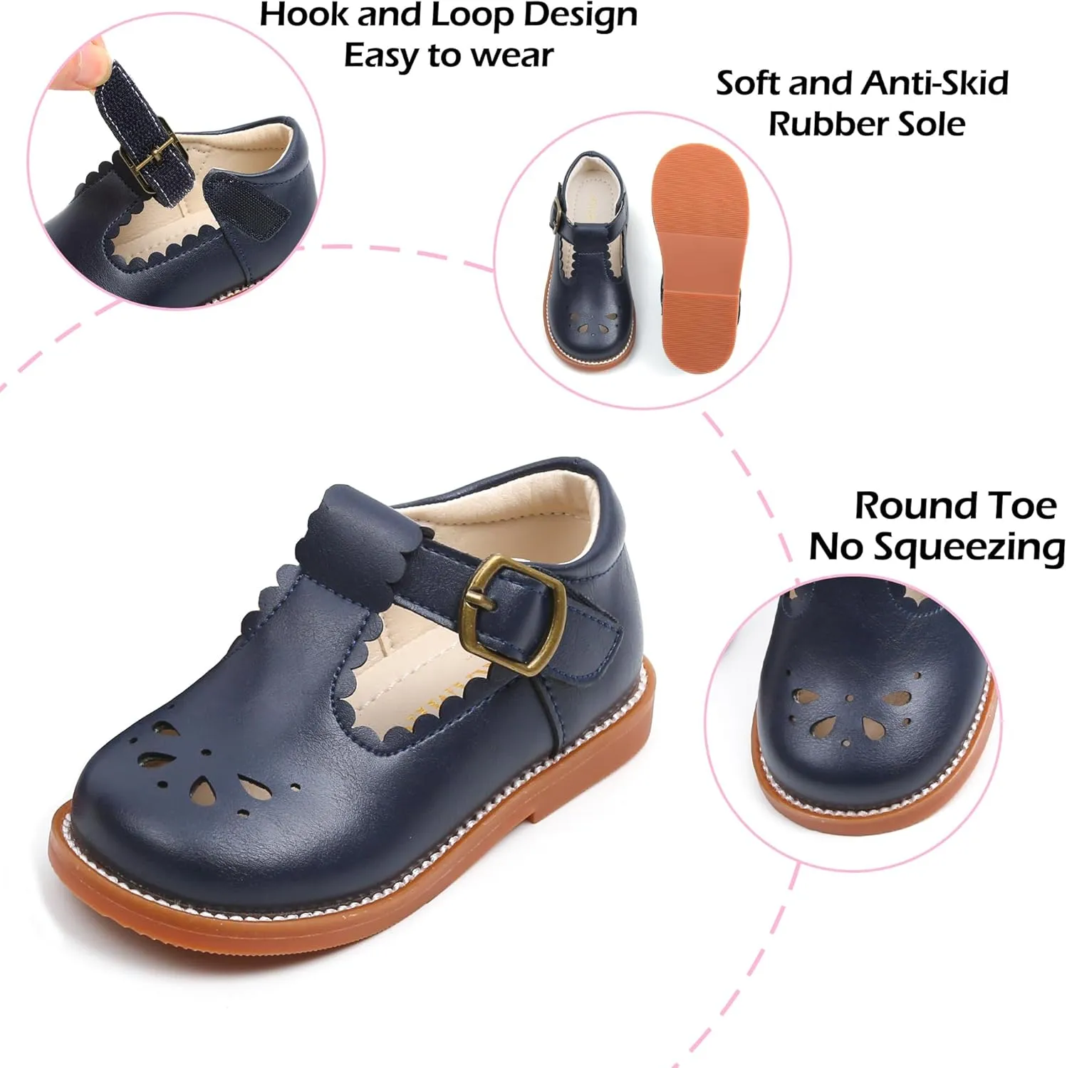 Toddler Girl Mary Jane Dress Shoes-Little Girl School Uniform Shoes for Wedding Party