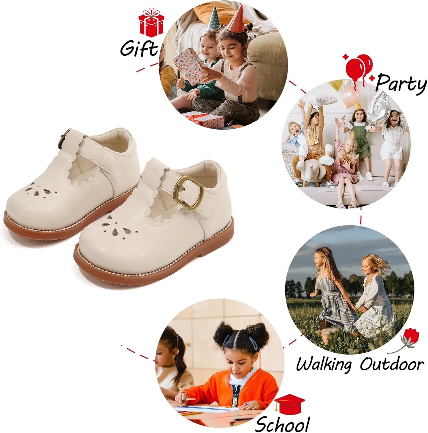 Toddler Girl Mary Jane Dress Shoes-Little Girl School Uniform Shoes for Wedding Party