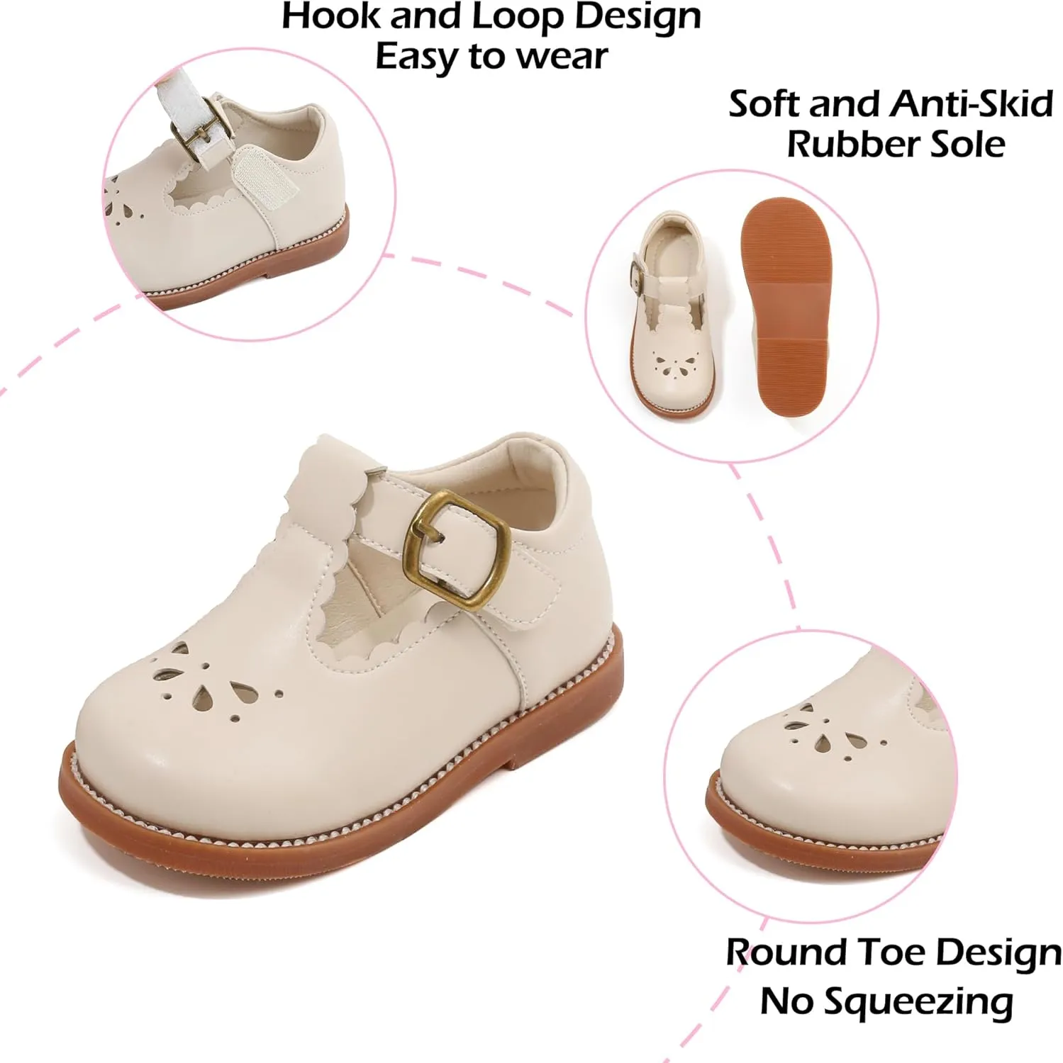 Toddler Girl Mary Jane Dress Shoes-Little Girl School Uniform Shoes for Wedding Party