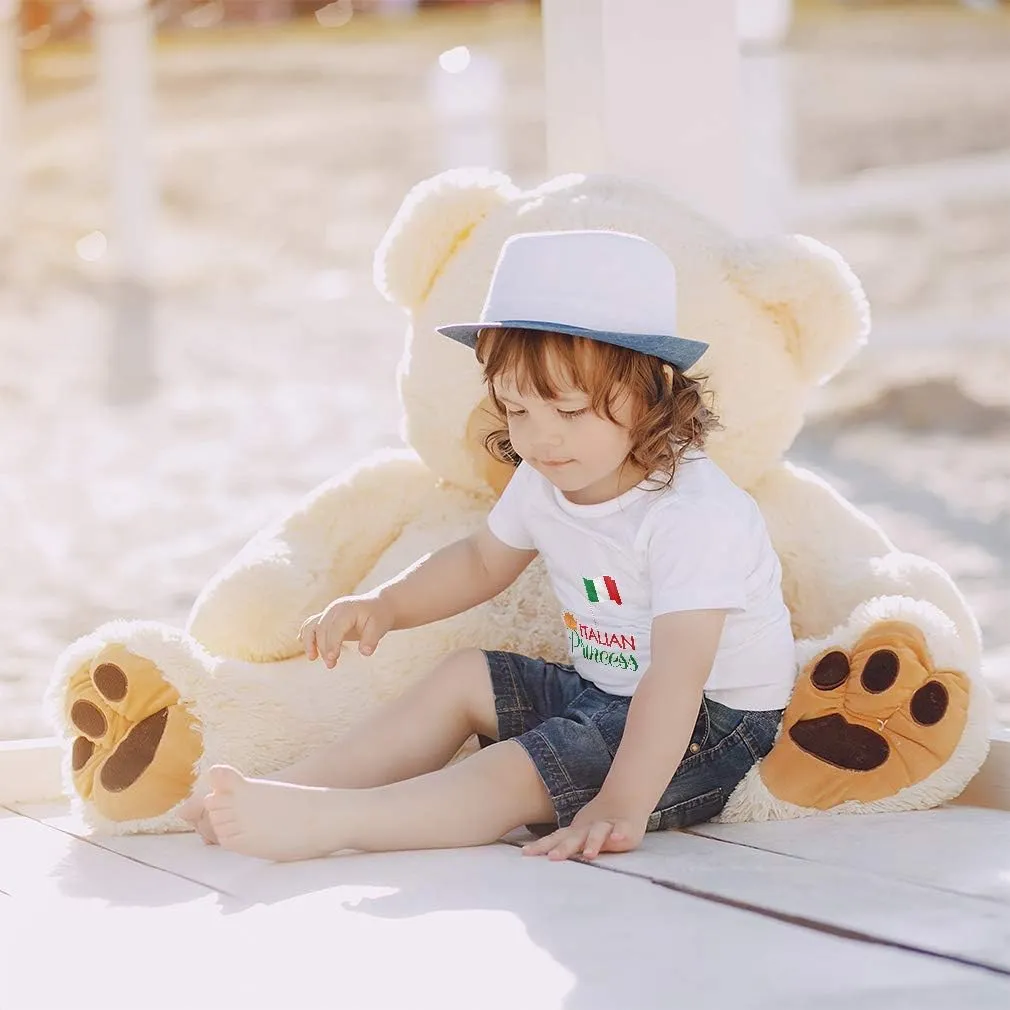 Toddler T-Shirt Flags Italian Princess with National Flag and Prince Crown Crown