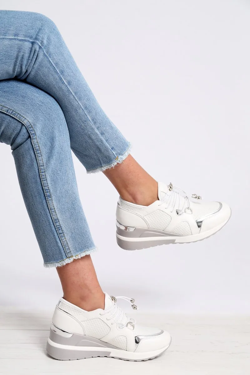 Toggle Wedge Trainers Special offer Kami On-budget White - Fasten