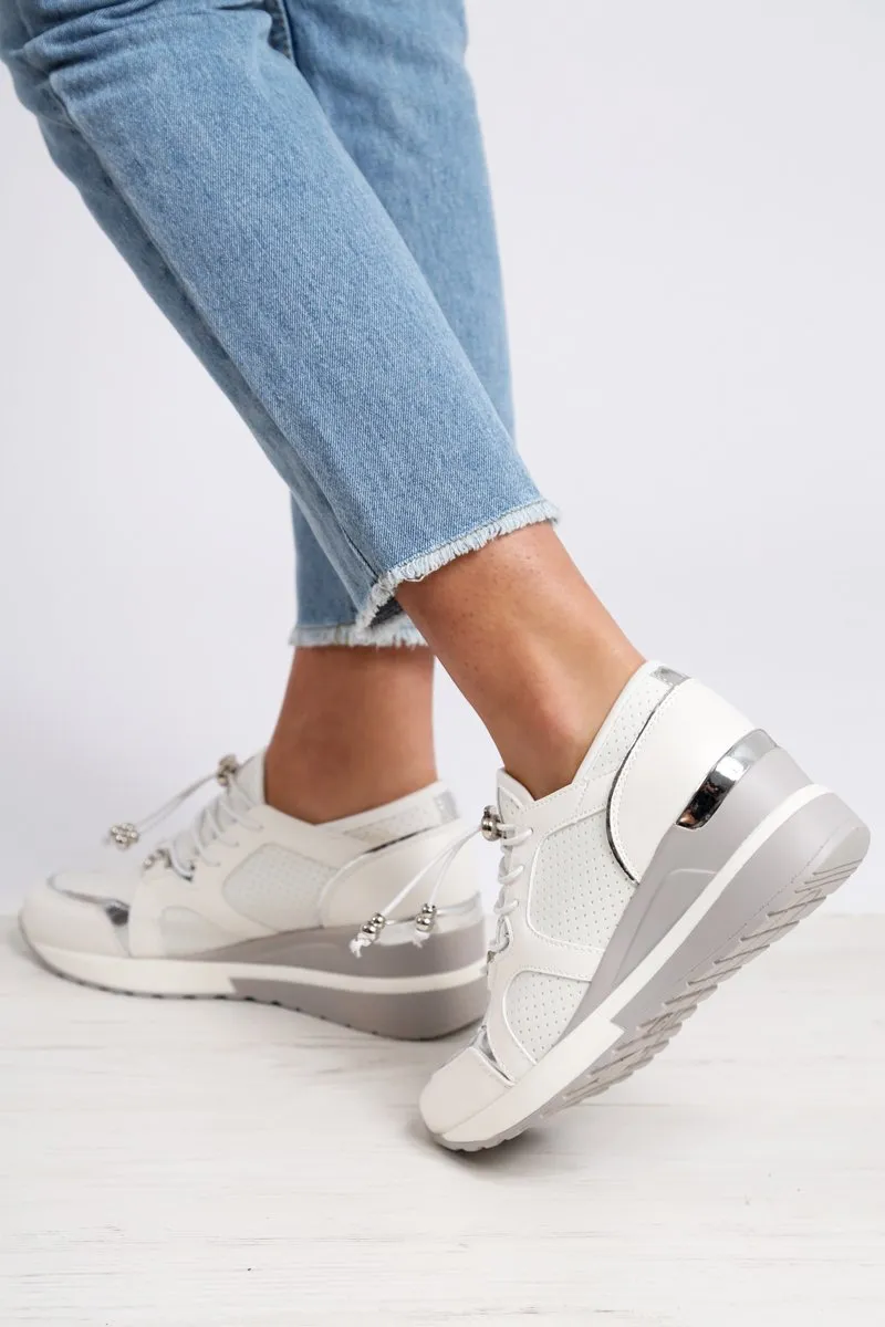 Toggle Wedge Trainers Special offer Kami On-budget White - Fasten
