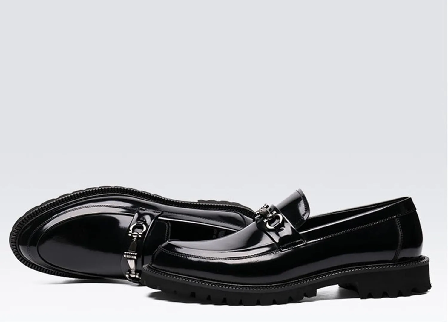 Uniform Classics Patent Black Oxford Dress Shoes for Men and Women with EVA Cushion Flex Footbed and Non-Marking Non-Slip Rubber Outsole
