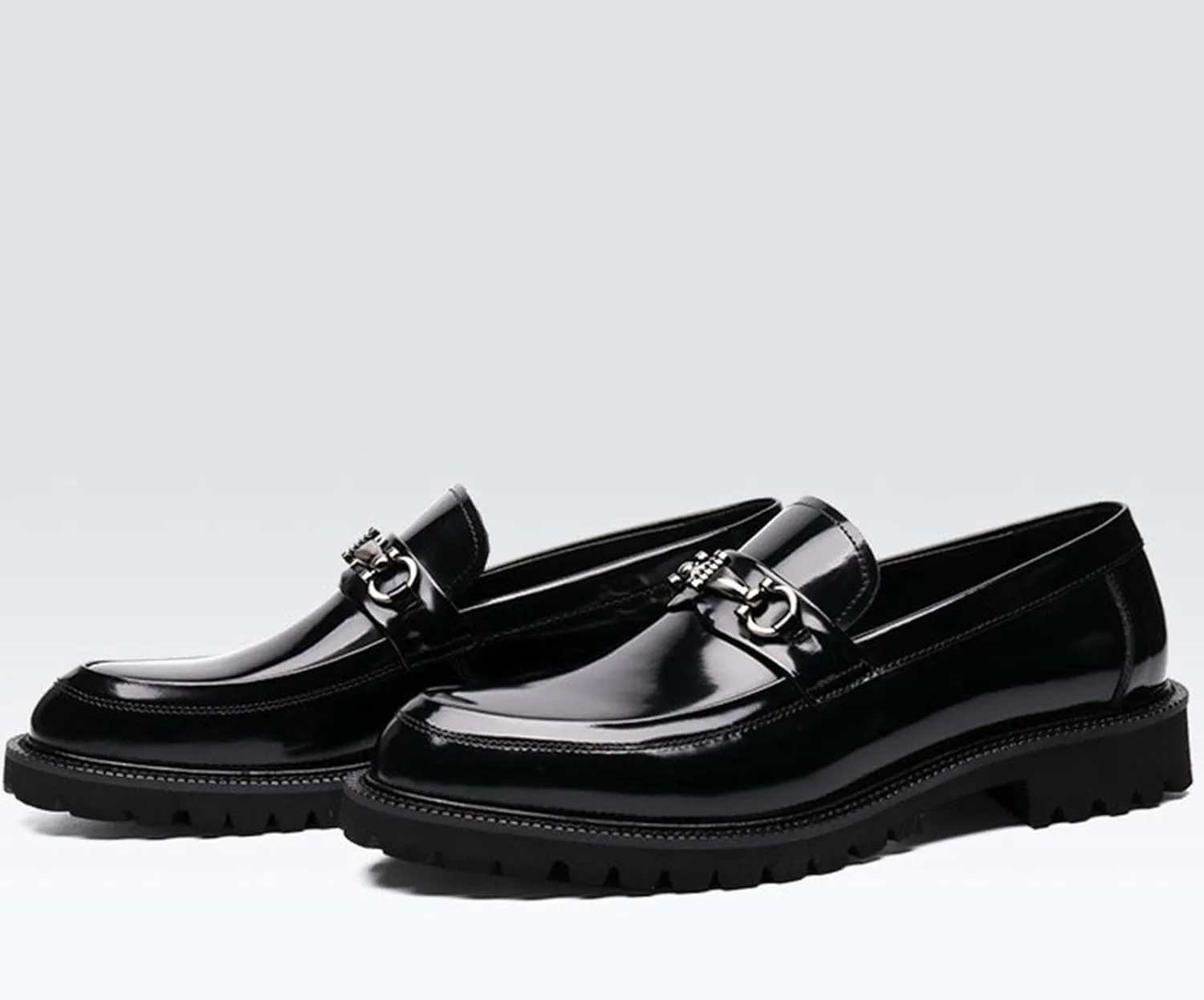 Uniform Classics Patent Black Oxford Dress Shoes for Men and Women with EVA Cushion Flex Footbed and Non-Marking Non-Slip Rubber Outsole