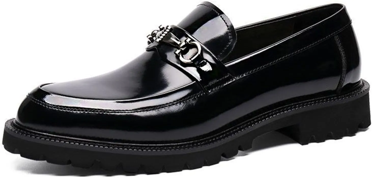 Uniform Classics Patent Black Oxford Dress Shoes for Men and Women with EVA Cushion Flex Footbed and Non-Marking Non-Slip Rubber Outsole