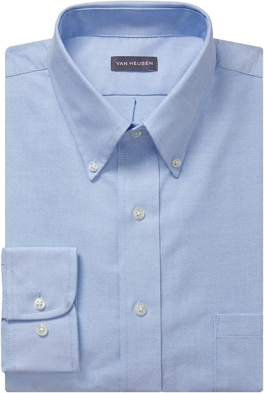 Van Heusen Men's Dress Shirt Regular Fit Oxford Solid