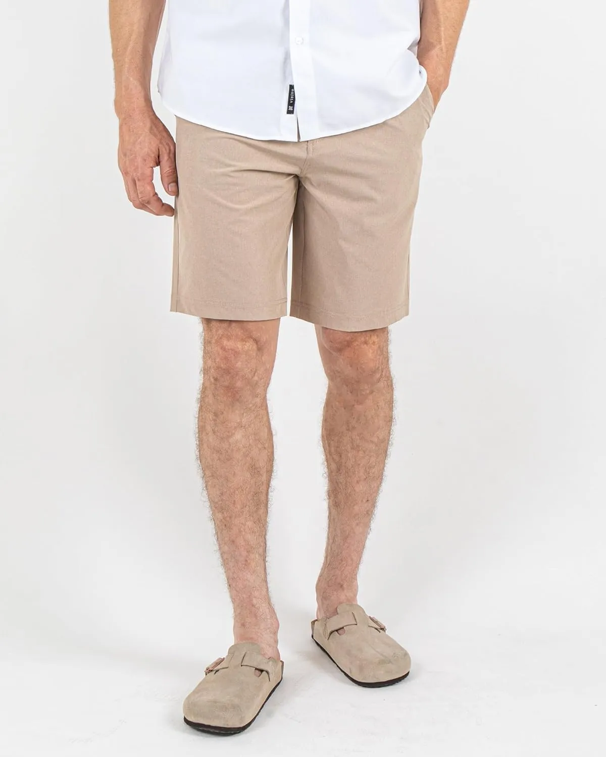 Visive Mens Shorts for Men, Hybrid Casual Golf Dress Flat Front Quick Dry Stretch Board Shorts, Lightweight Chino Short