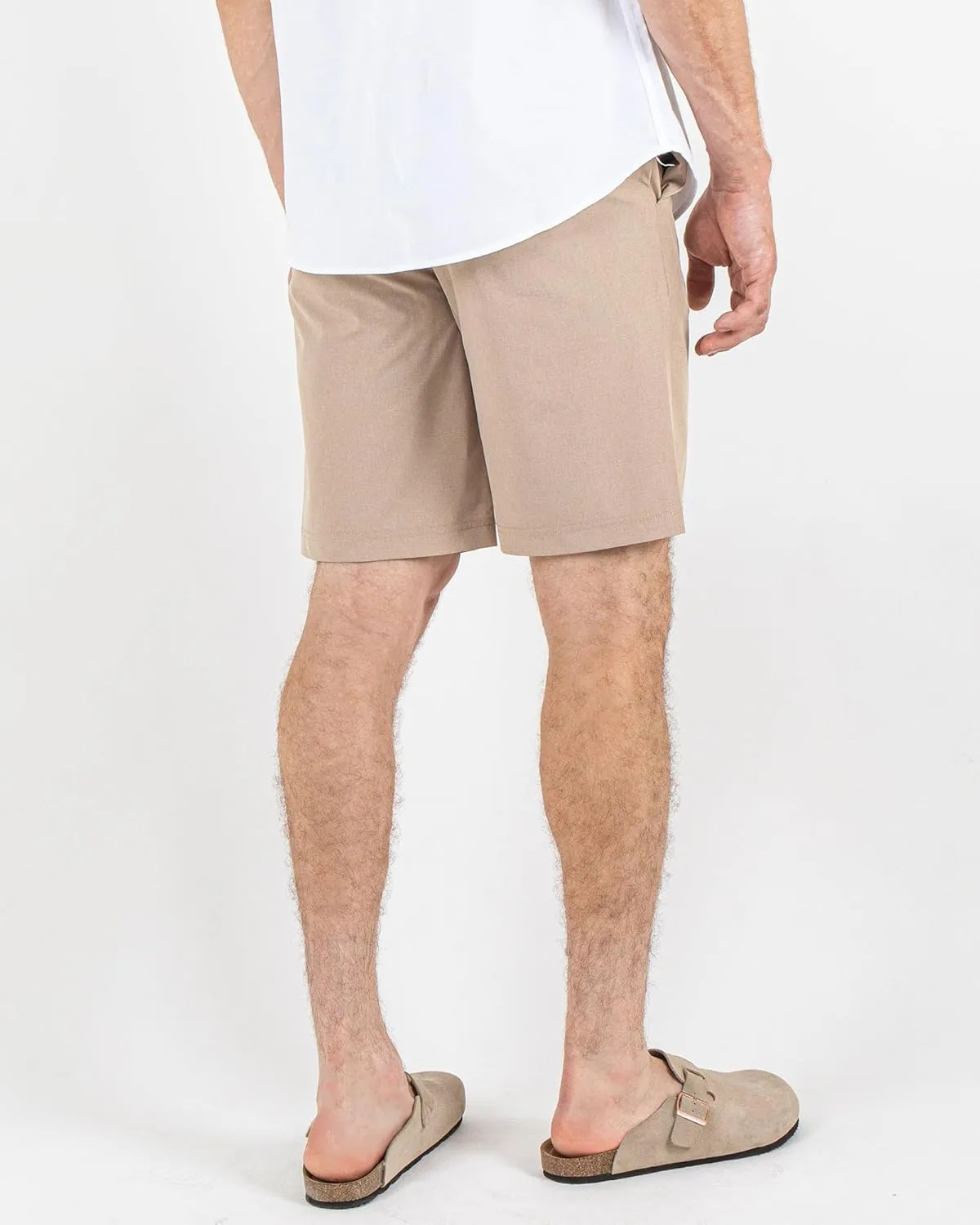Visive Mens Shorts for Men, Hybrid Casual Golf Dress Flat Front Quick Dry Stretch Board Shorts, Lightweight Chino Short
