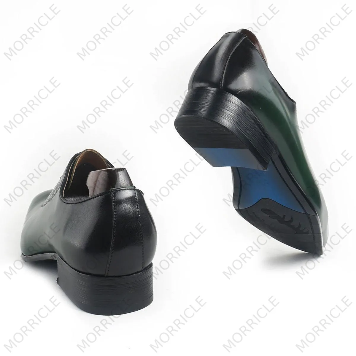 Wave Point Print Plain Toe Oxford Shoes