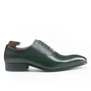 Wave Point Print Plain Toe Oxford Shoes