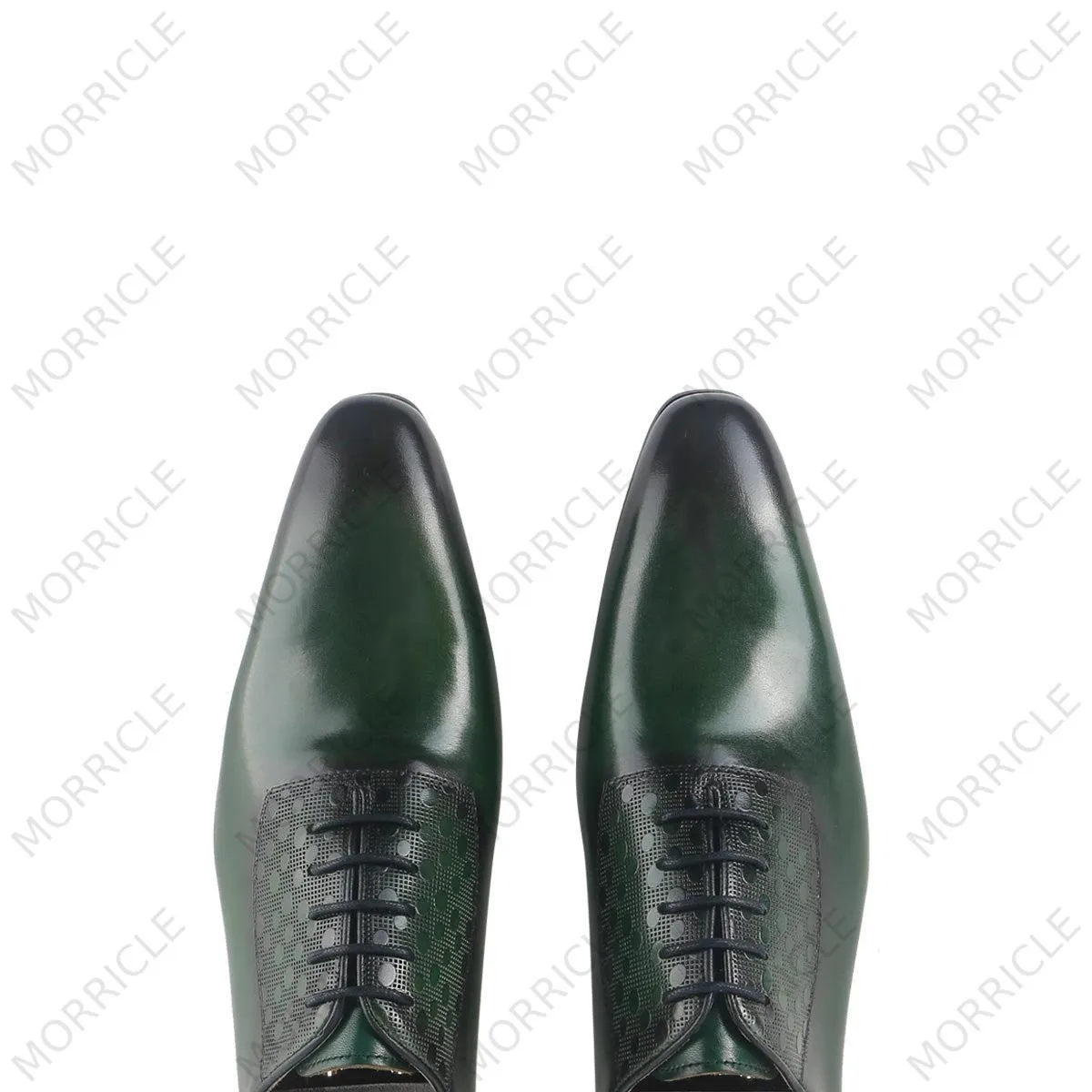 Wave Point Print Plain Toe Oxford Shoes