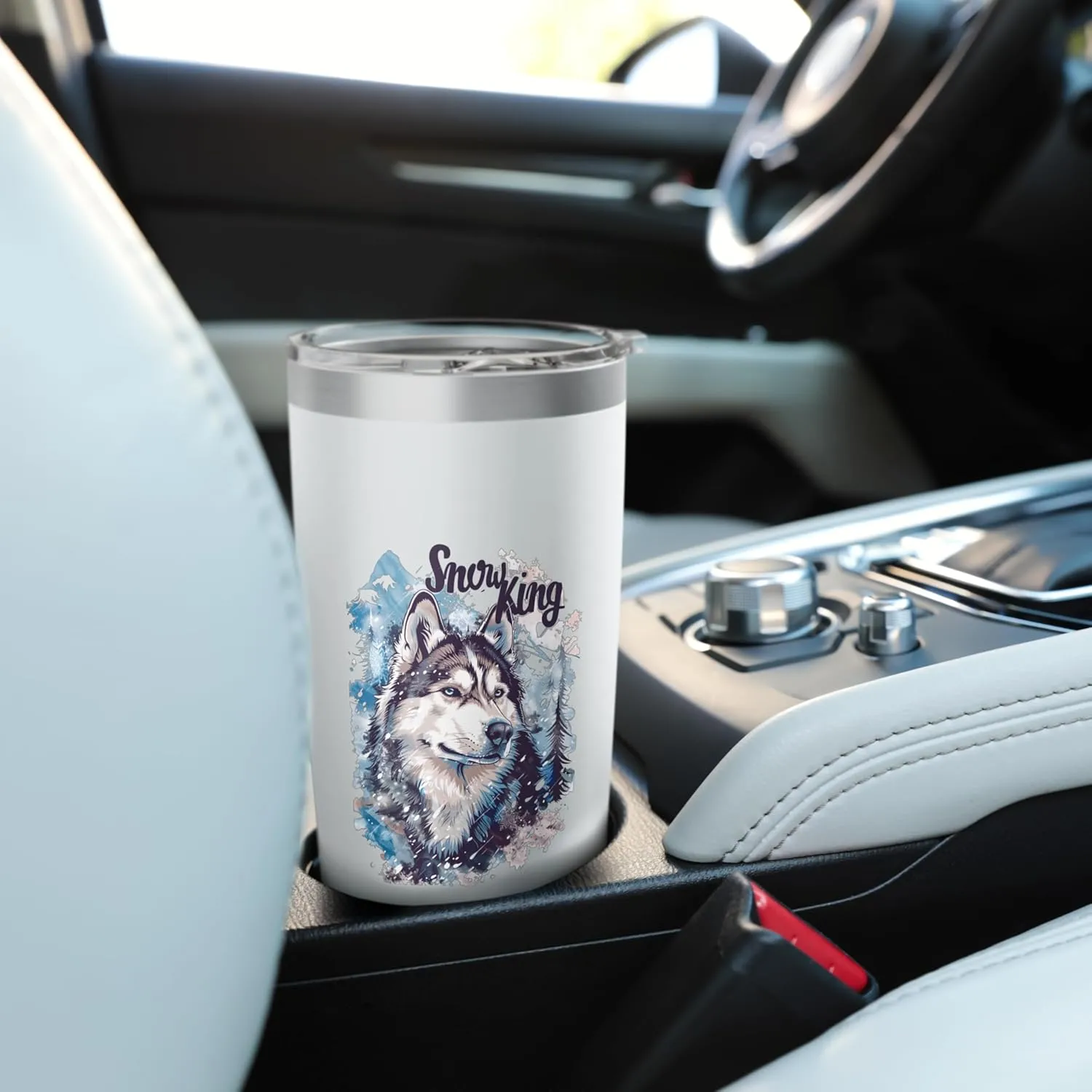 Winter Husky Snow King Snowy Forest Landscape Husky Love Stainless Steel Insulated Tumbler